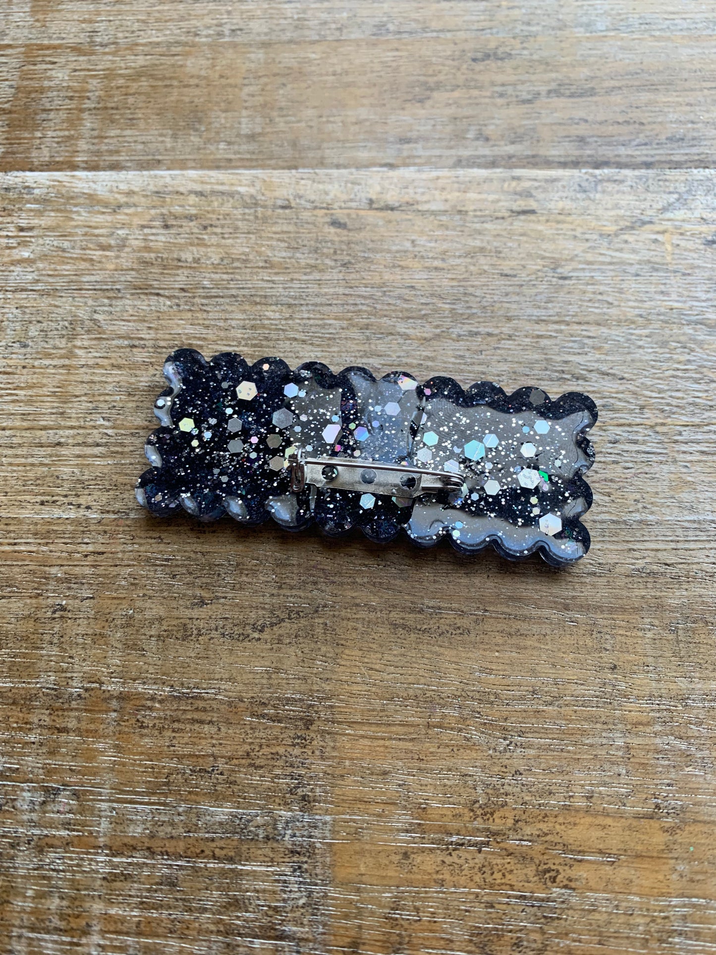 Ice Is A Terrorist Organization Silver Glitter Pin Brooch Resin Anti Ice Protest Statement Pin