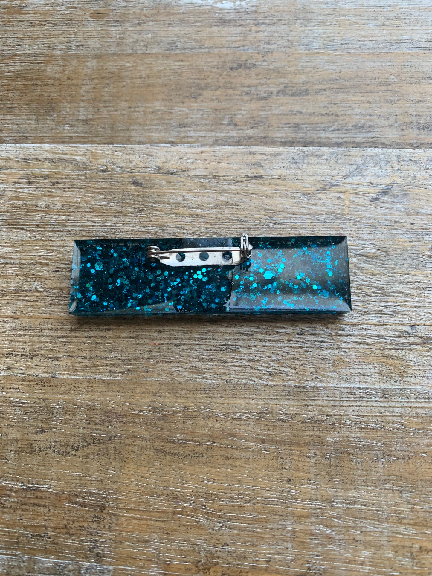 Ice Is A Terrorist Organization Teal Glitter Pin Brooch Resin Anti Ice Protest Statement Pin