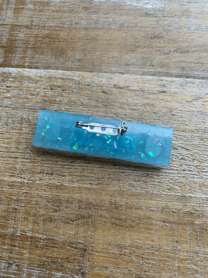 Fuck Ice Baby Blue Glitter Pin Brooch Resin Anti Ice Protest Statement Pin with Rhinestones