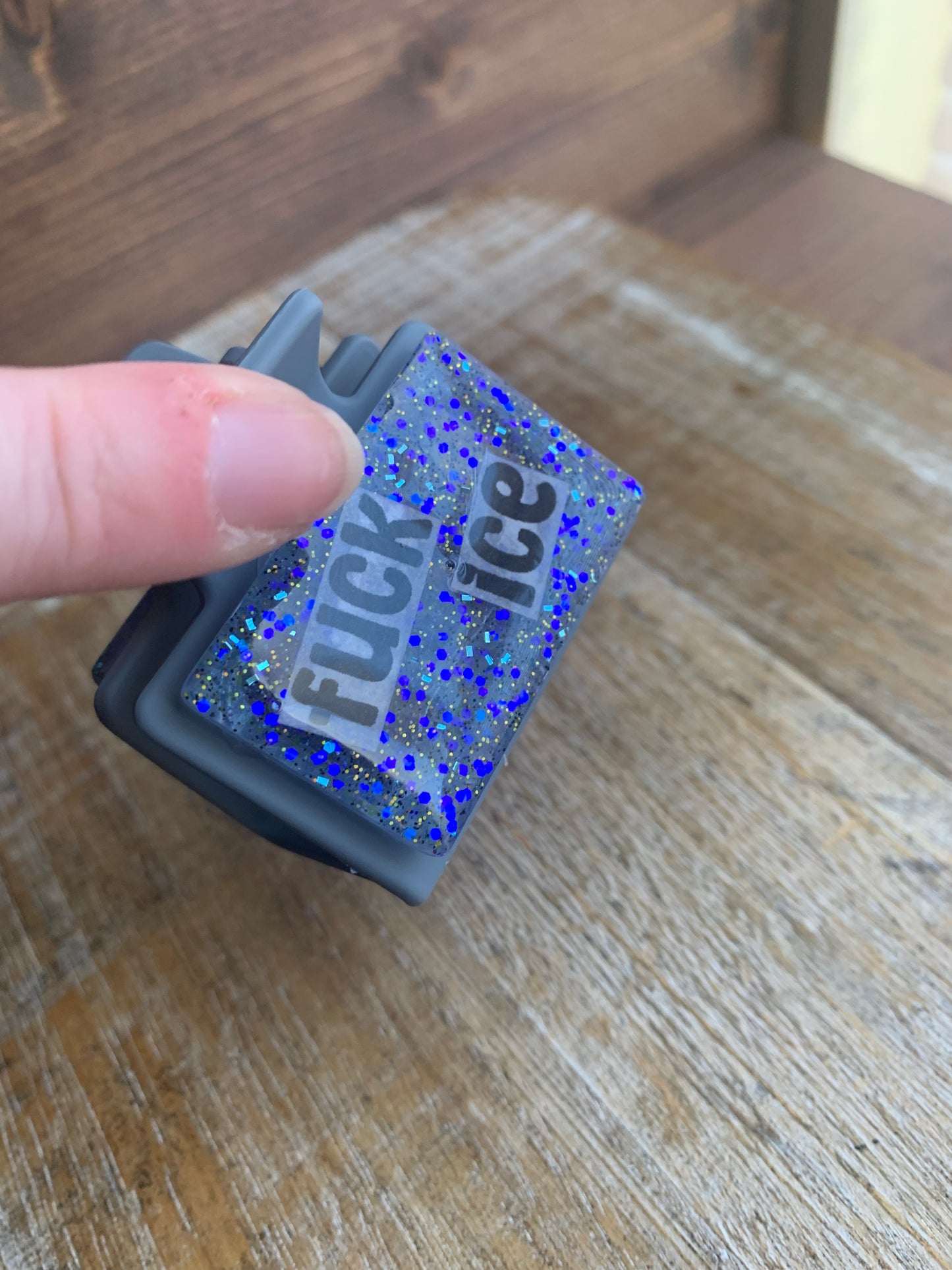 Fuck Ice Resin Small Hair Claw Anti-Ice Leftist Glitter Hair Clip Accessory