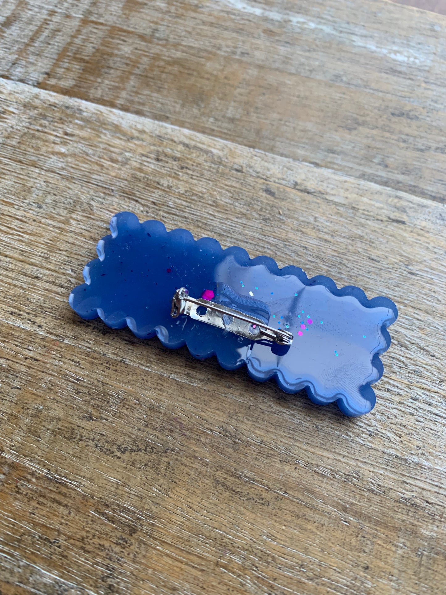 Fuck Ice Blue Glitter Pin Brooch Resin Anti Ice Protest Statement Pin with Blue Painted Blood