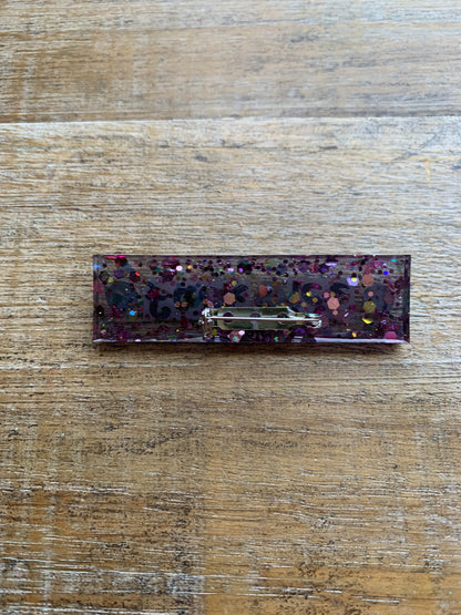 Fuck Ice Pink Glitter Pin Brooch Resin Anti Ice Protest Statement Pin with Rhinestones