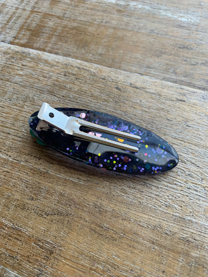 Fuck The Patriarchy Pink & Teal Mixed Colors Rose Liberal Feminist Protest Hair Clip