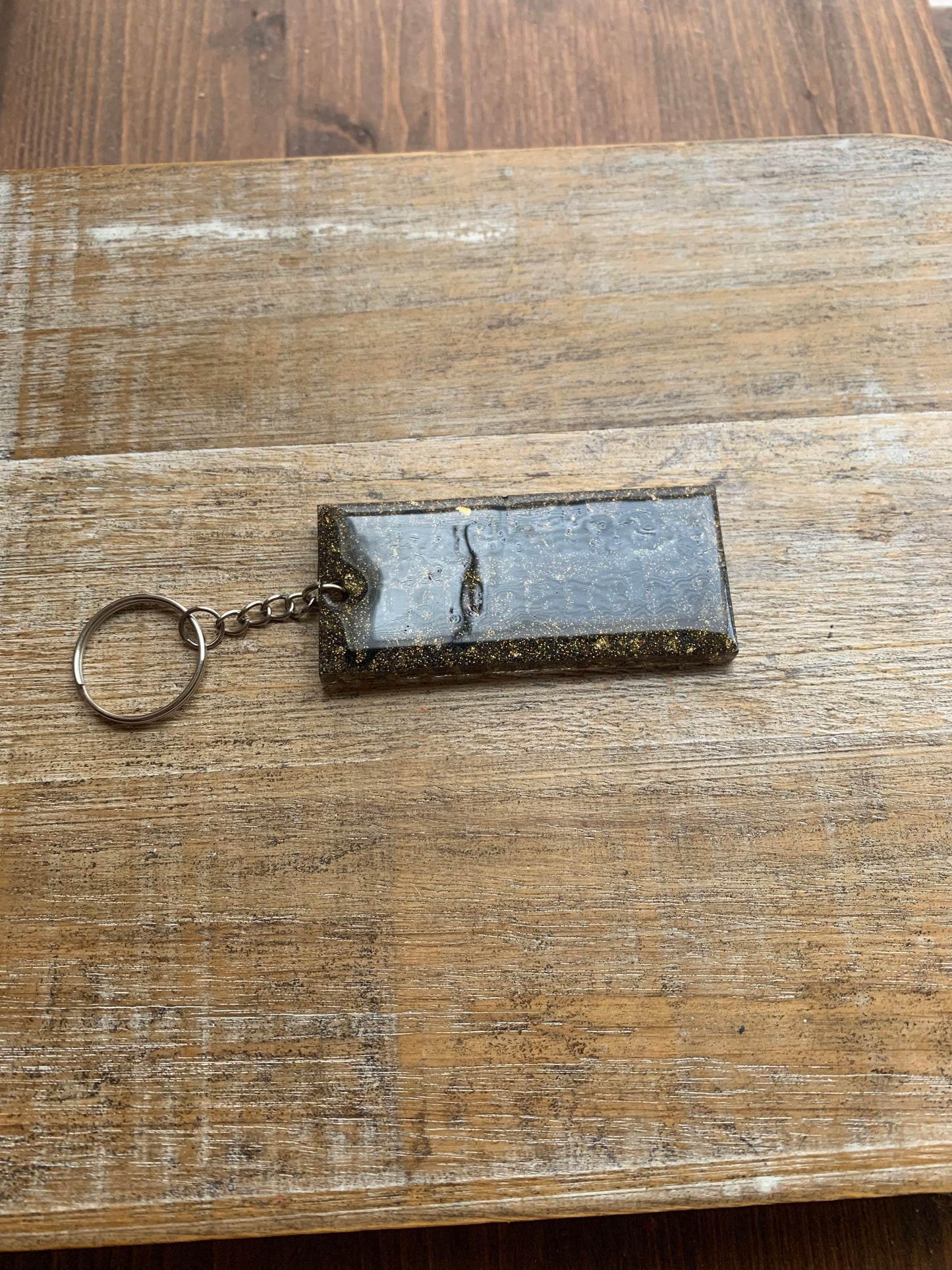 Fuck The Patriarchy Keychain Gold & Black Rectangle Keyring