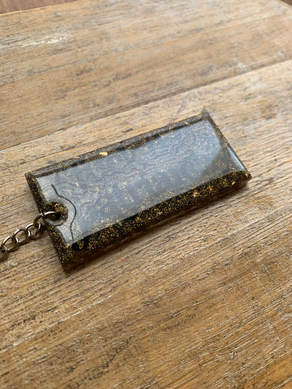 Fuck The Patriarchy Keychain Gold & Black Rectangle Keyring