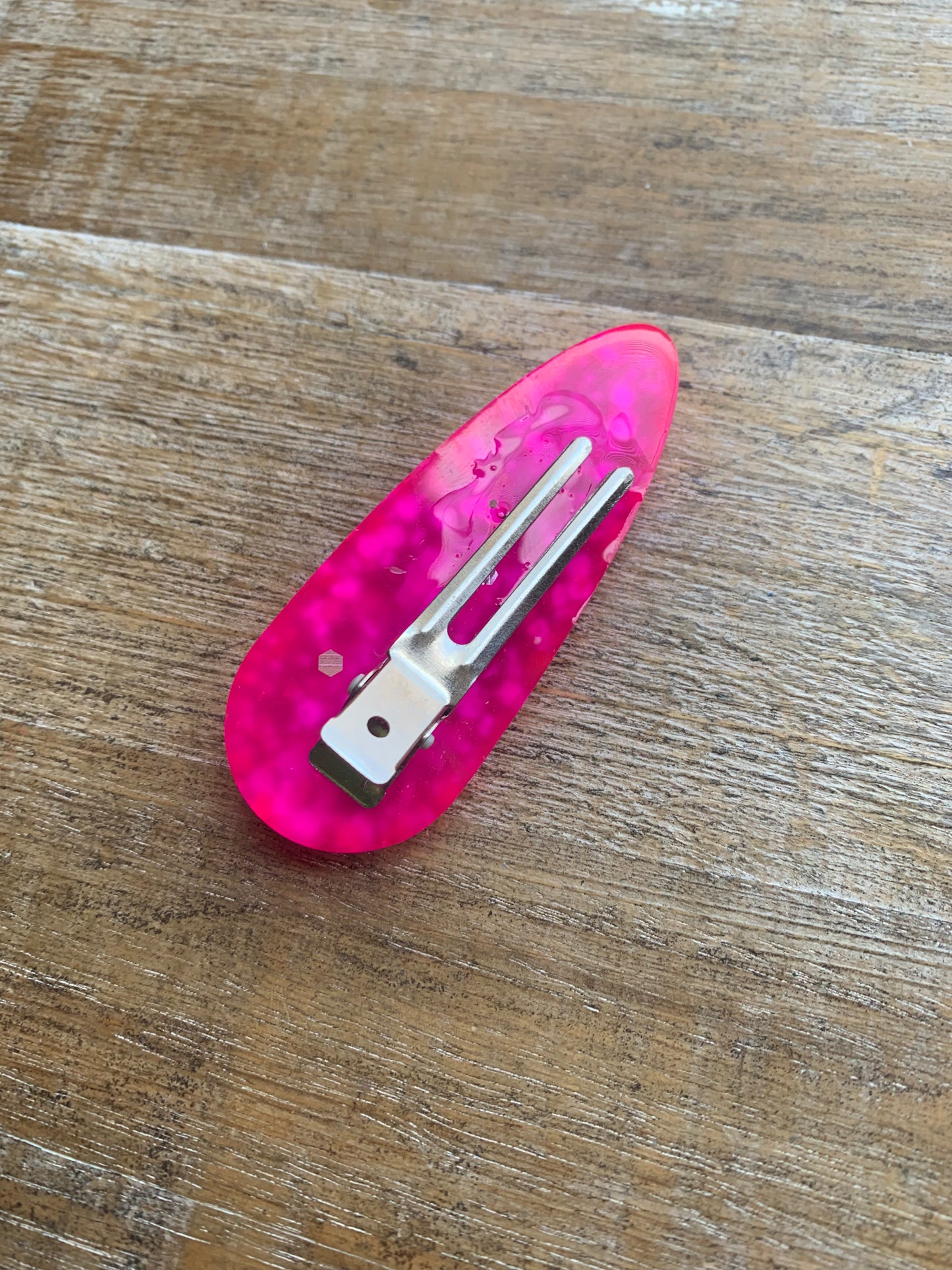 Fuck Ice Resin Hair Clip Rhinestone Pink Glitter Hair Accessory