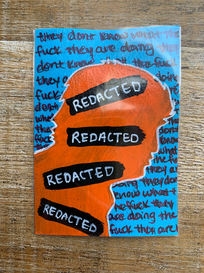 Original ACEO Acrylic Painting 2.5x3.5 Anti Trump “Incompetent”