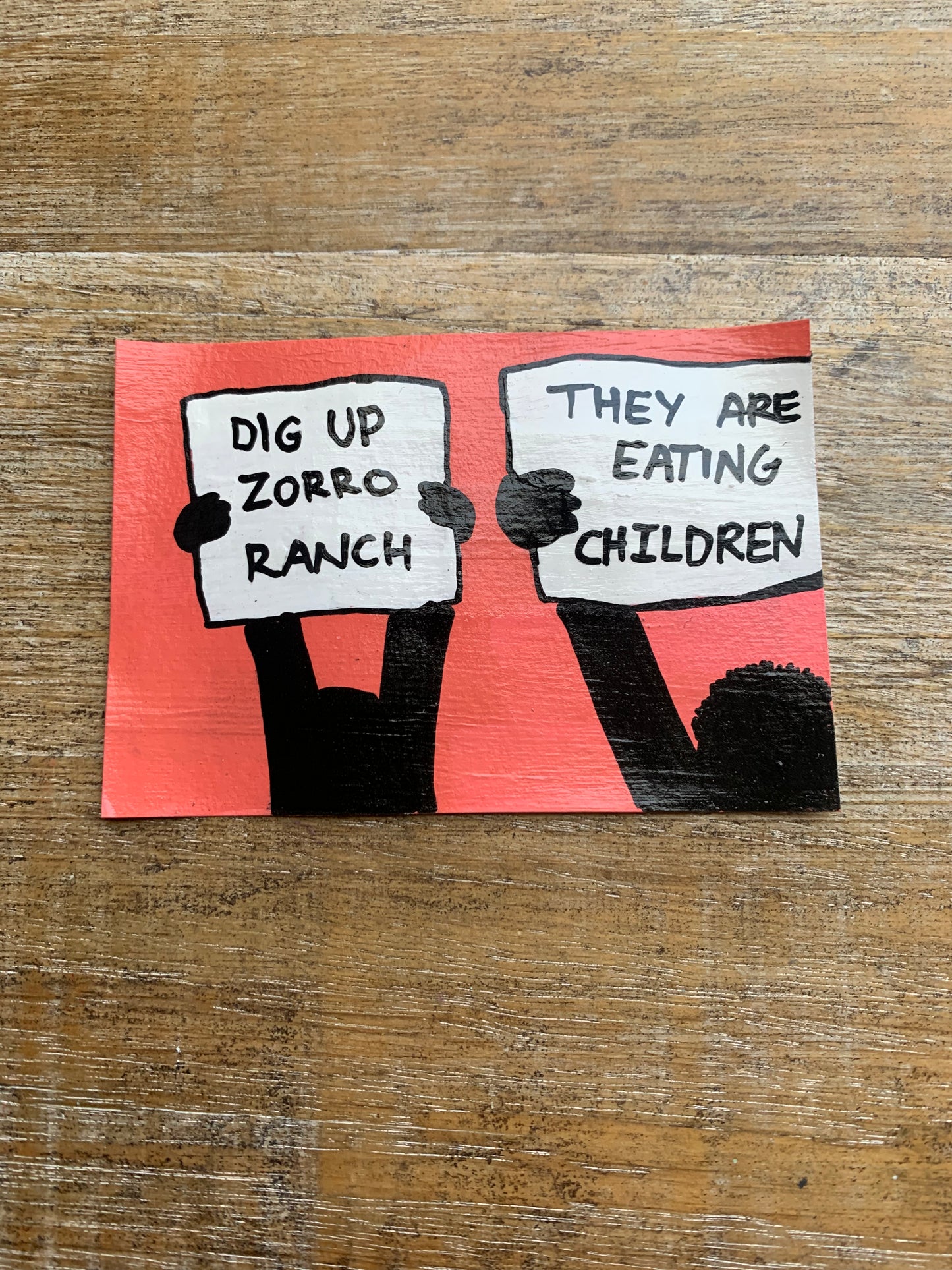 Original ACEO Acrylic Painting 2.5x3.5 Zorro Ranch New Mexico “Where are the Bodies?”