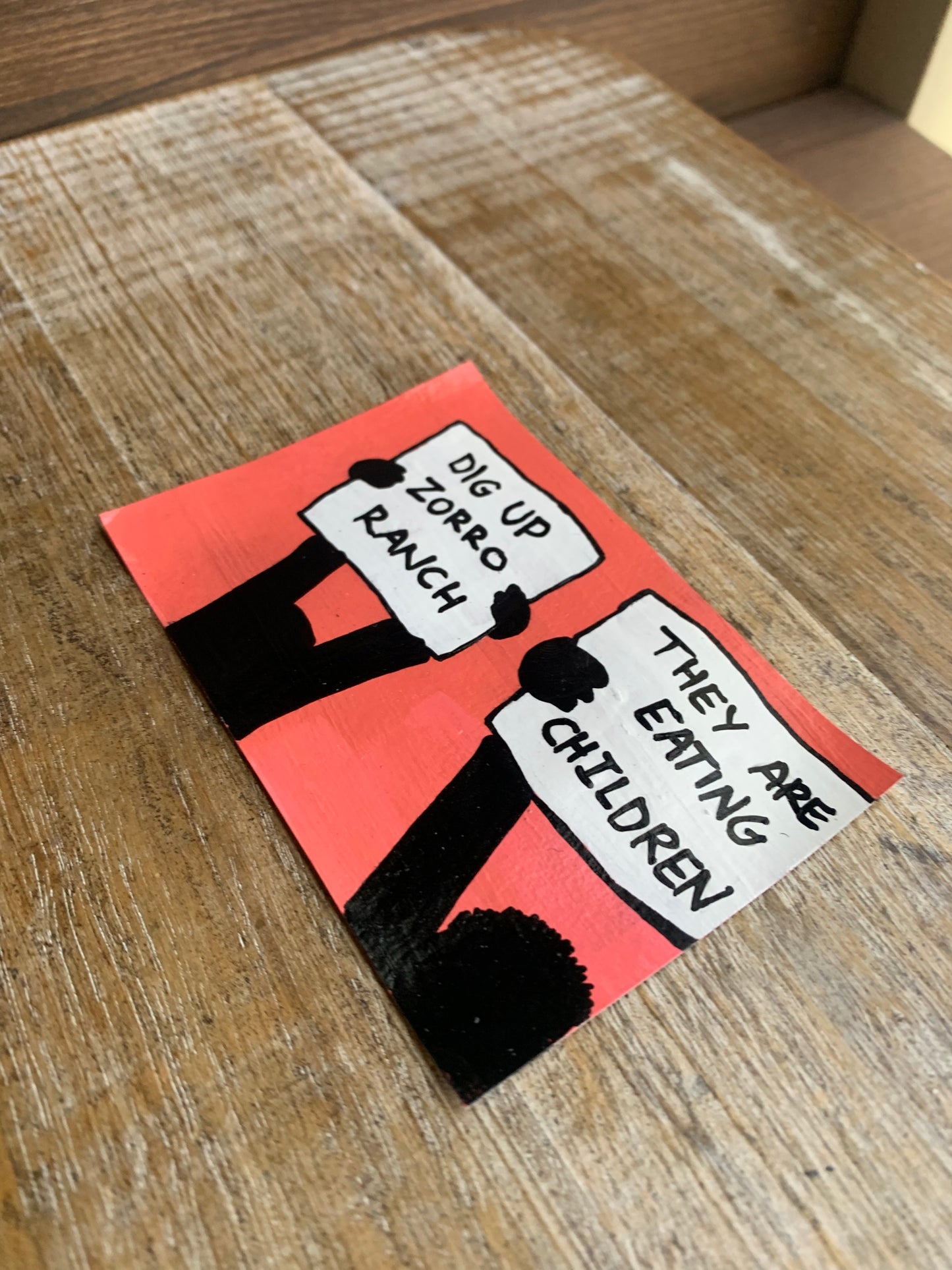 Original ACEO Acrylic Painting 2.5x3.5 Zorro Ranch New Mexico “Where are the Bodies?”