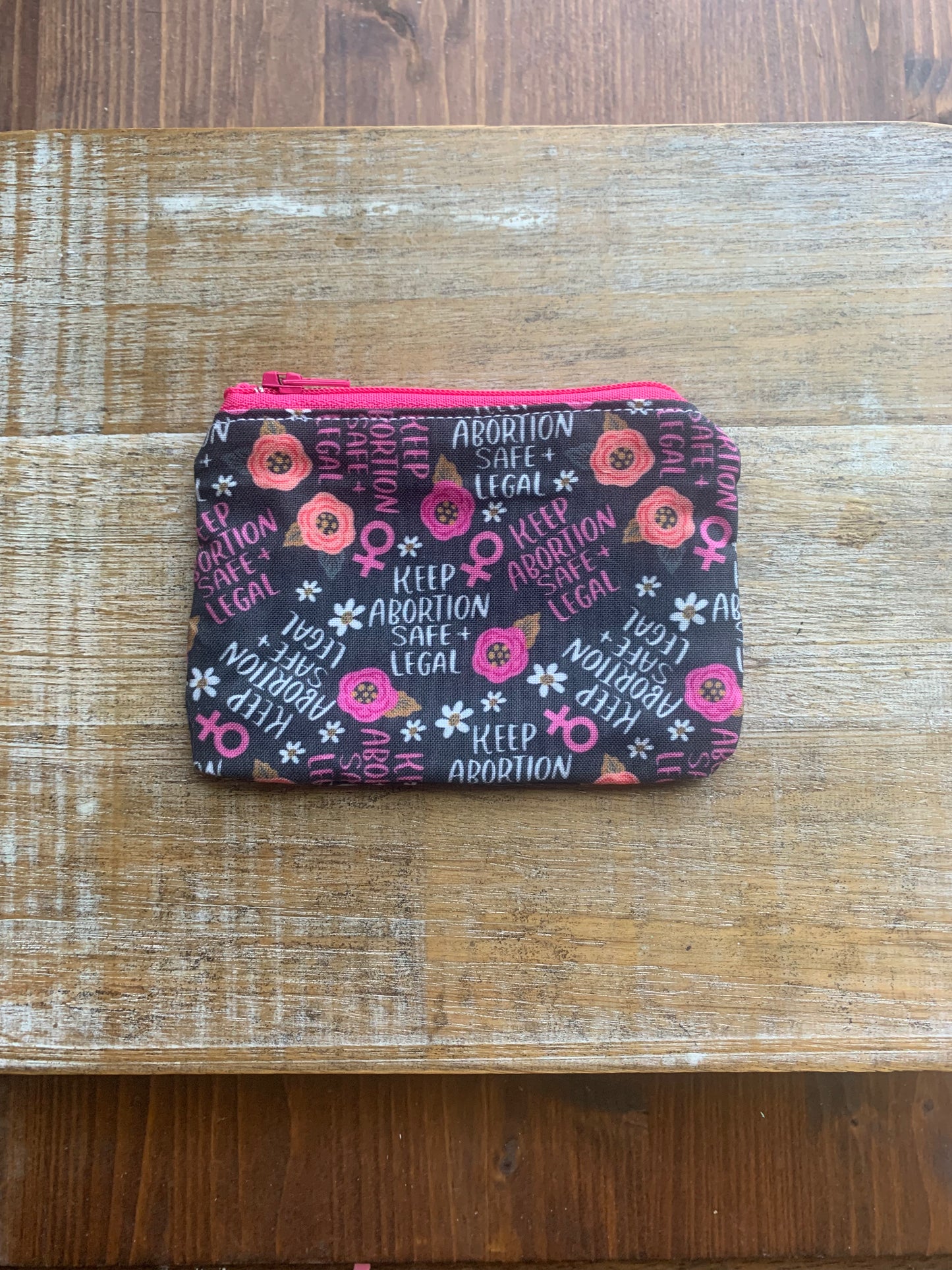 Keep Abortion Safe & Legal Pro-choice Coin Purse Roe v Wade Zipper Bag