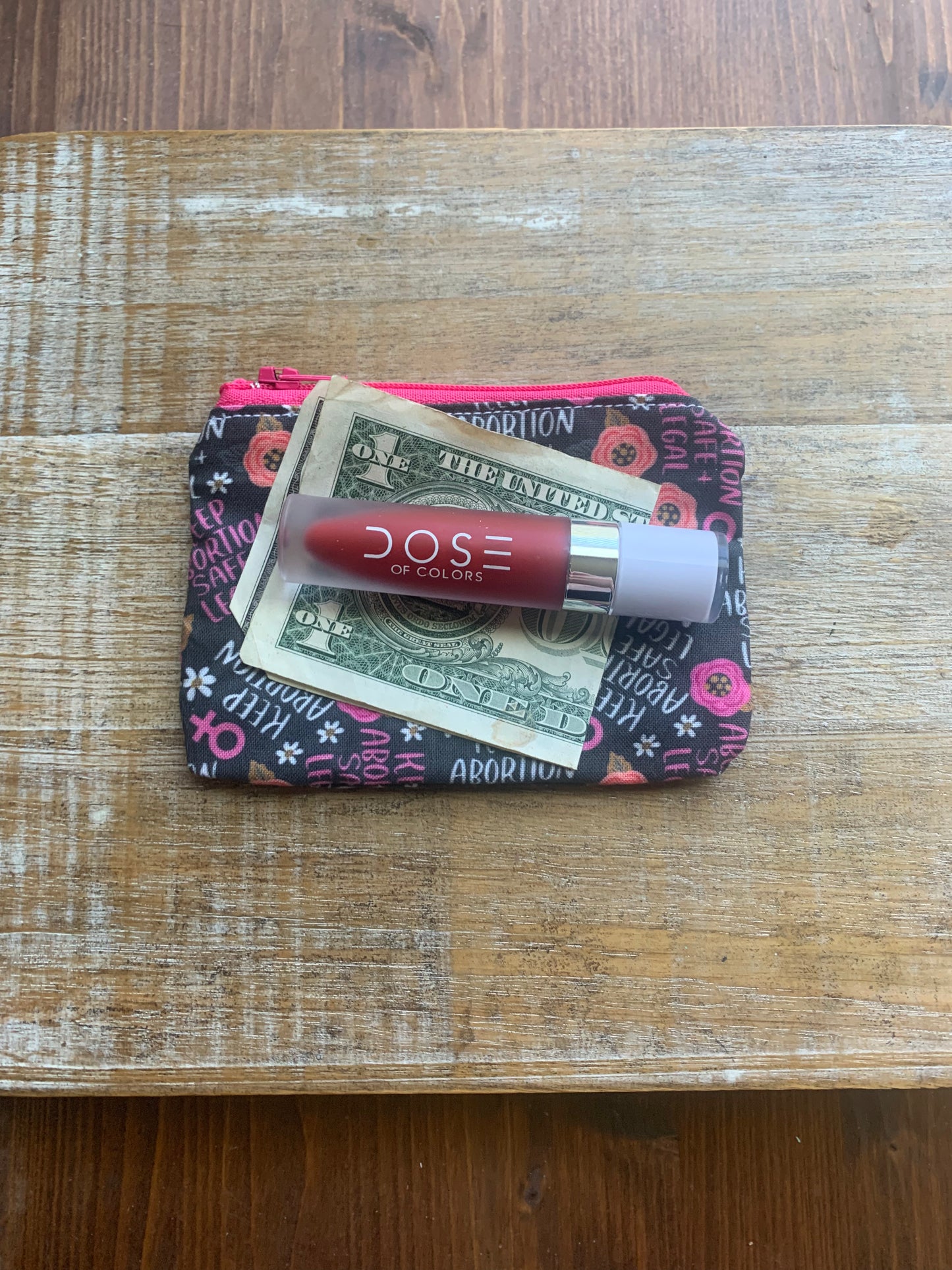 Keep Abortion Safe & Legal Pro-choice Coin Purse Roe v Wade Zipper Bag