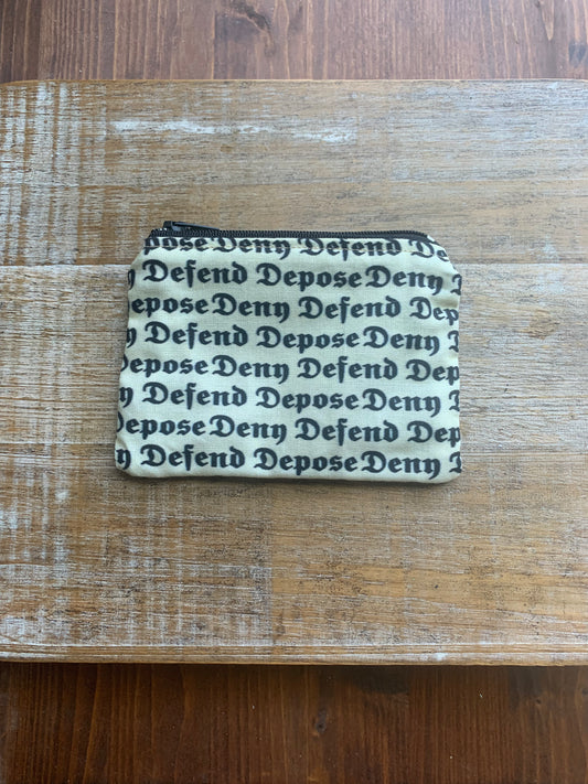 As-Is Deny Defend Depose Pale Yellow Luigi Coin Purse Zipper Bag