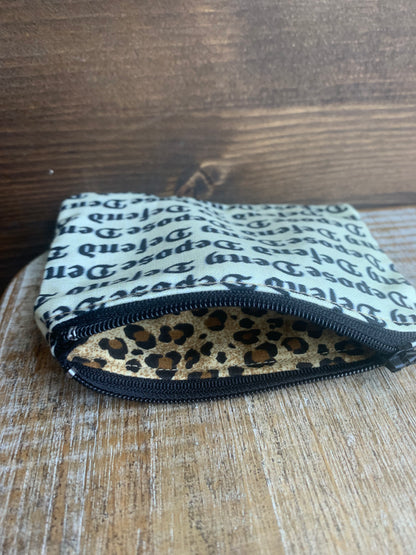 As-Is Deny Defend Depose Pale Yellow Luigi Coin Purse Zipper Bag