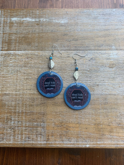 Dead Kids Can’t Read Earrings Clay Tunnel Gauge Earrings Gun Control Clip On Earrings