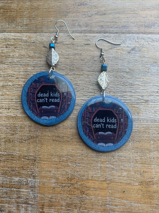 Dead Kids Can’t Read Earrings Clay Tunnel Gauge Earrings Gun Control Clip On Earrings