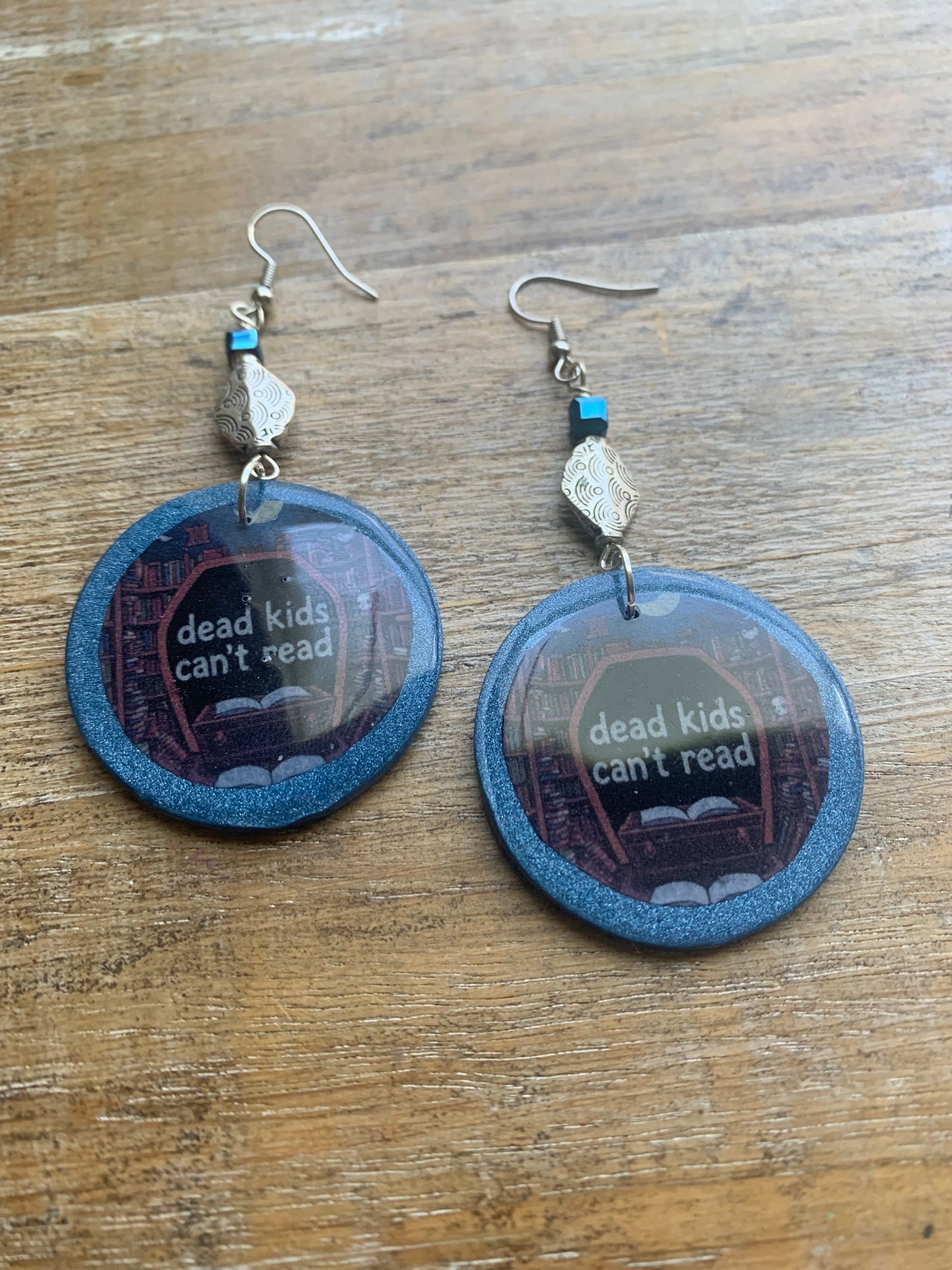 Dead Kids Can’t Read Earrings Clay Tunnel Gauge Earrings Gun Control Clip On Earrings