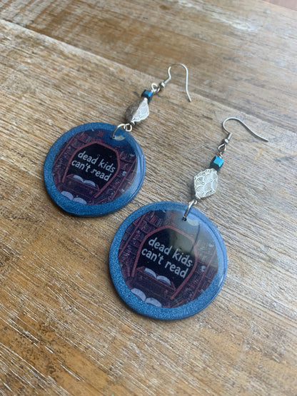 Dead Kids Can’t Read Earrings Clay Tunnel Gauge Earrings Gun Control Clip On Earrings