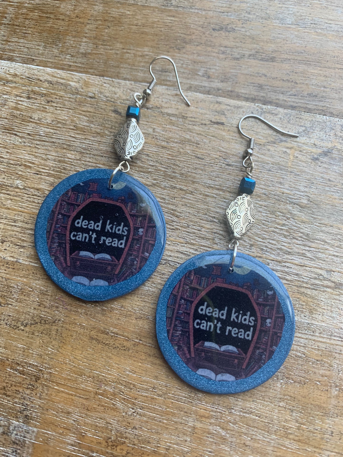 Dead Kids Can’t Read Earrings Clay Tunnel Gauge Earrings Gun Control Clip On Earrings