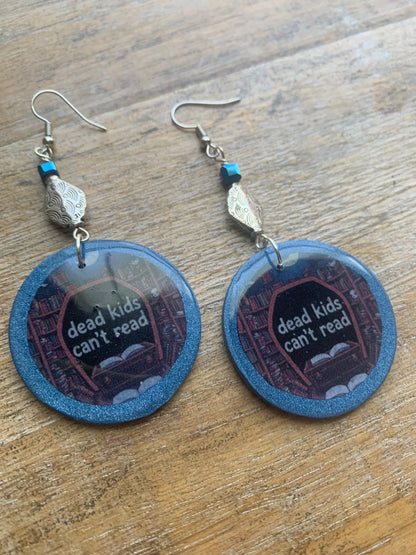 Dead Kids Can’t Read Earrings Clay Tunnel Gauge Earrings Gun Control Clip On Earrings
