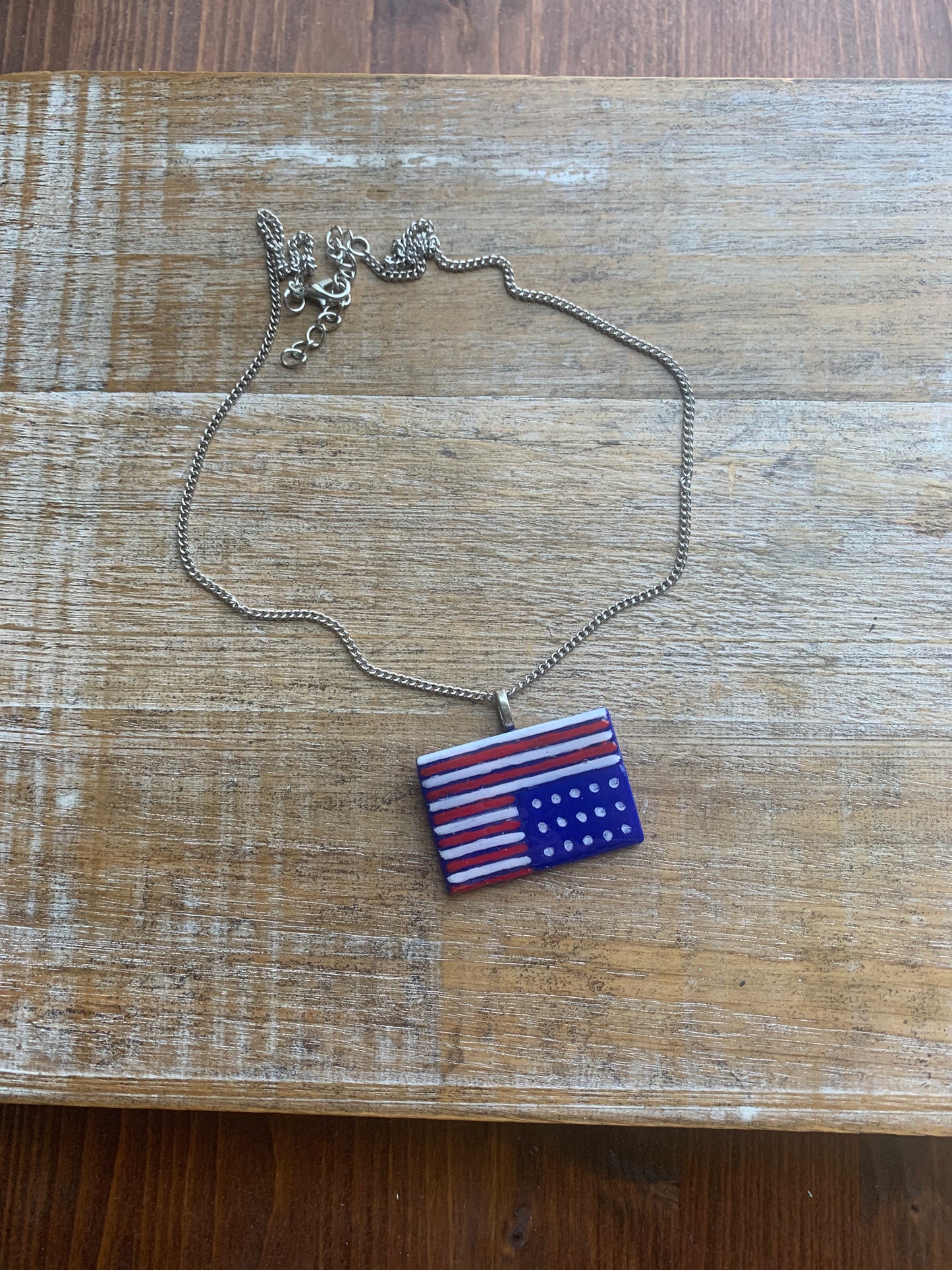 American Flag in Distress Necklace Fdt Anti-Trump America USA Flag Upside Down