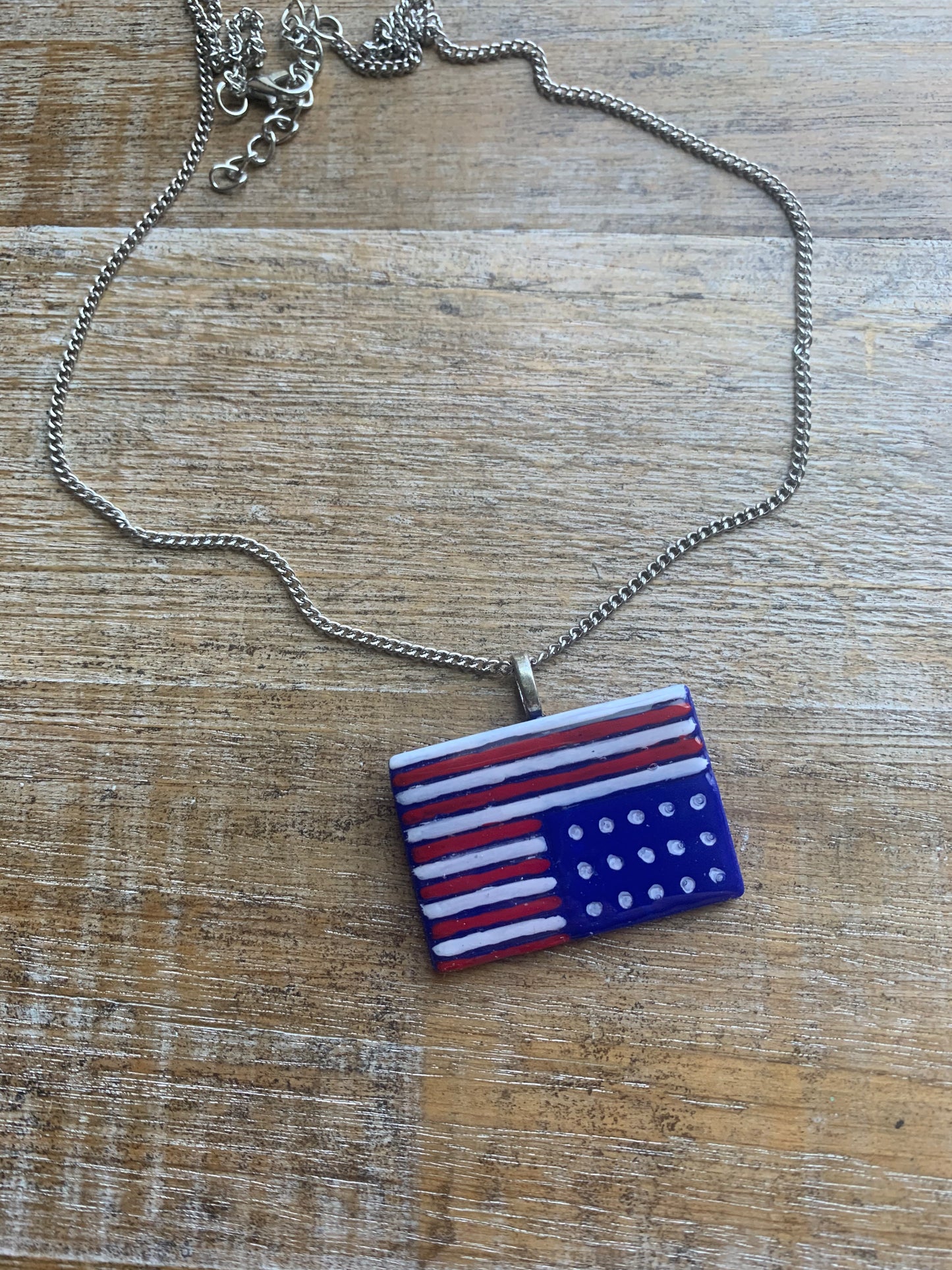 American Flag in Distress Necklace Fdt Anti-Trump America USA Flag Upside Down