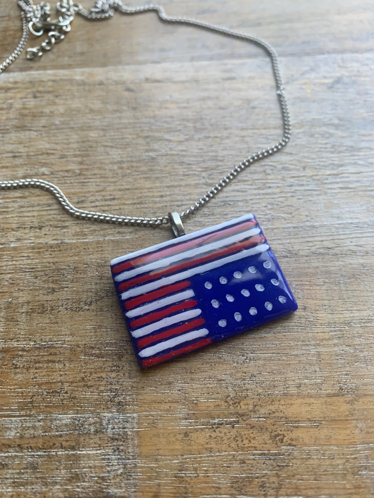 American Flag in Distress Necklace Fdt Anti-Trump America USA Flag Upside Down