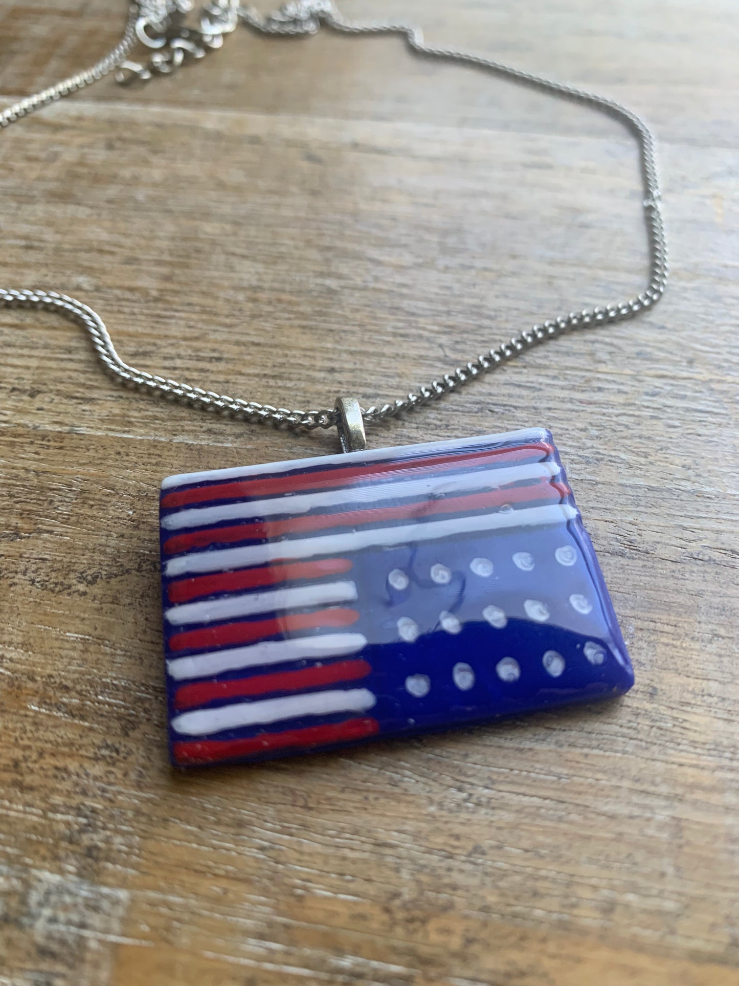 American Flag in Distress Necklace Fdt Anti-Trump America USA Flag Upside Down