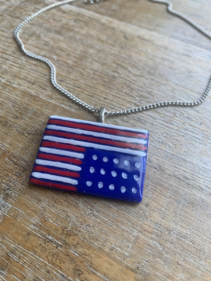 American Flag in Distress Necklace Fdt Anti-Trump America USA Flag Upside Down