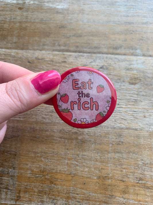 Eat The Rich Strawberry Daisy Fridge Clay Magnet