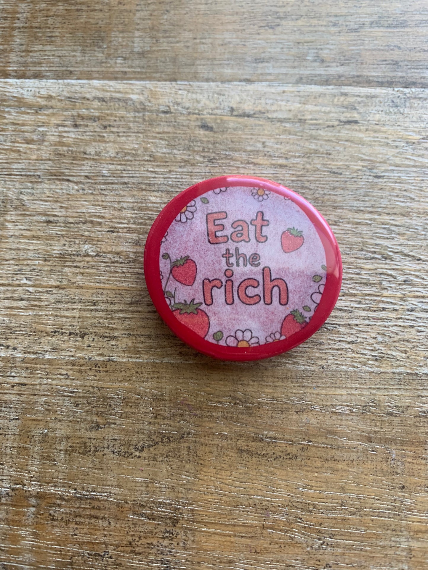 Eat The Rich Strawberry Daisy Fridge Clay Magnet