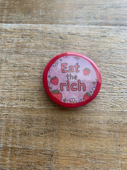Eat The Rich Strawberry Daisy Fridge Clay Magnet