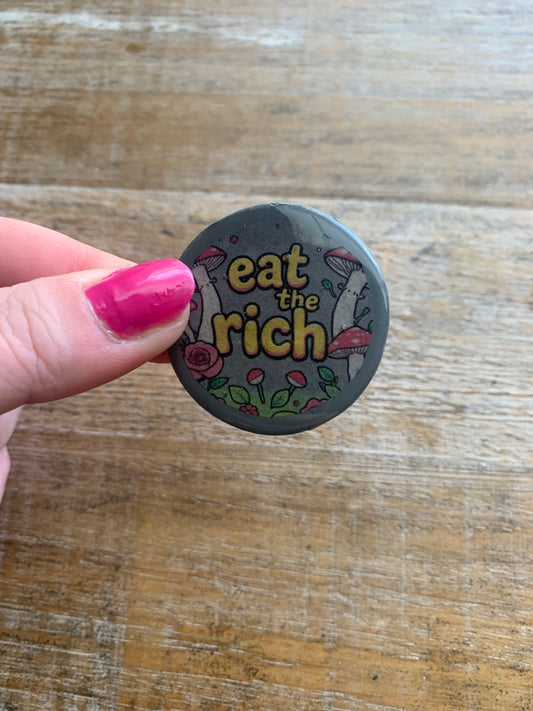 As- Is Eat The Rich Mushroom Cottagecore Clay Magnet