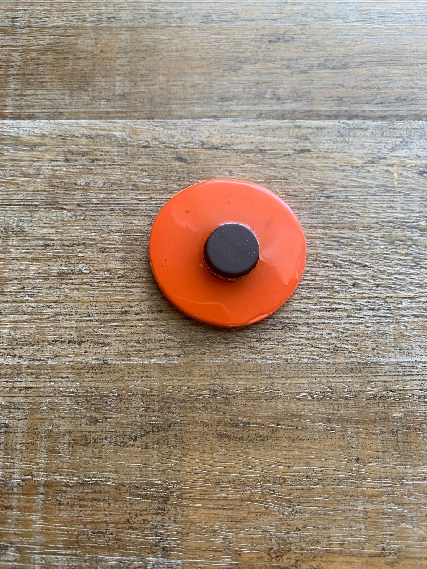 Eat The Rich Orange Mushroom Clay Magnet