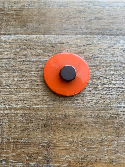 Eat The Rich Orange Mushroom Clay Magnet
