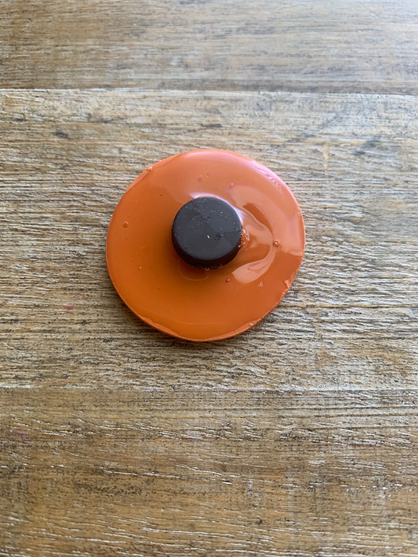 As- Is Believe Survivors Orange Floral Clay Magnet