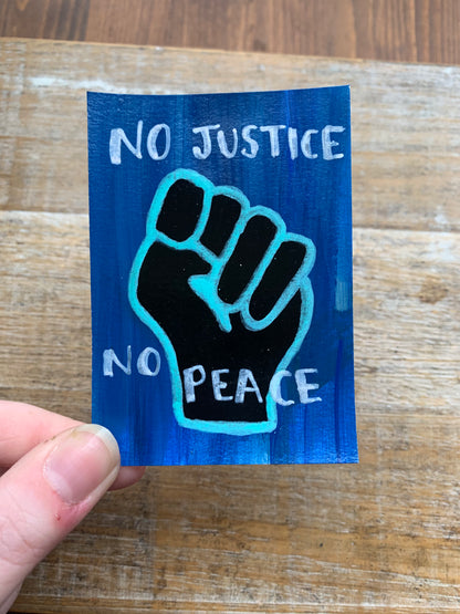 Original ACEO Acrylic Painting 2.5x3.5 Raised Fist “BLM”