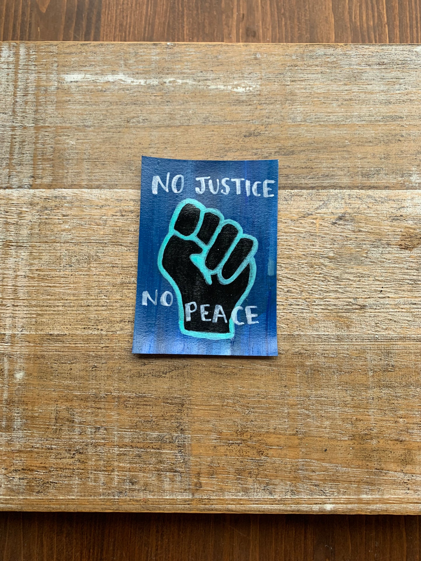 Original ACEO Acrylic Painting 2.5x3.5 Raised Fist “BLM”