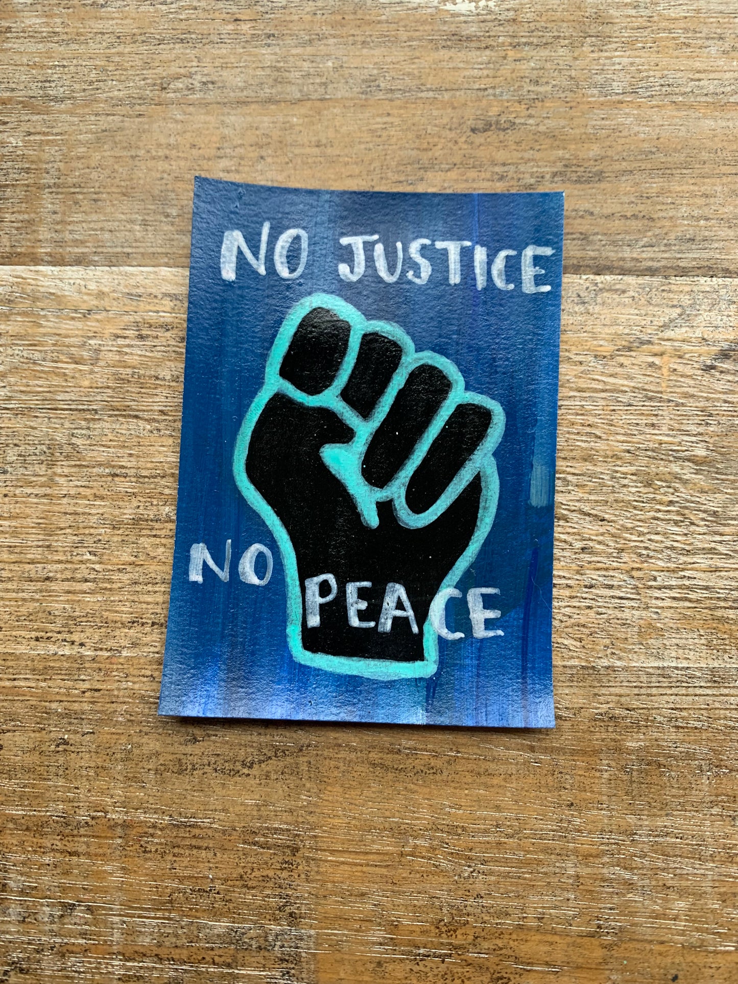 Original ACEO Acrylic Painting 2.5x3.5 Raised Fist “BLM”
