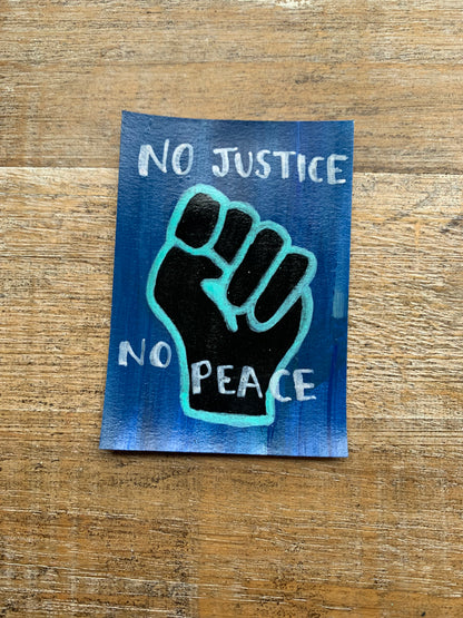 Original ACEO Acrylic Painting 2.5x3.5 Raised Fist “BLM”