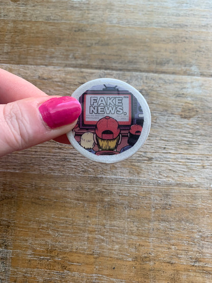 As- Is Fake Fox News Red MAGA Hat Clay Magnet