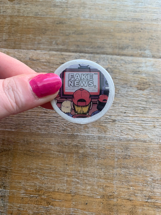 As- Is Fake Fox News Red MAGA Hat Clay Magnet