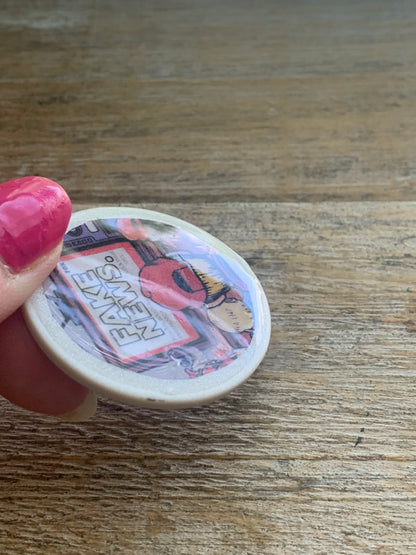 As- Is Fake Fox News Red MAGA Hat Clay Magnet