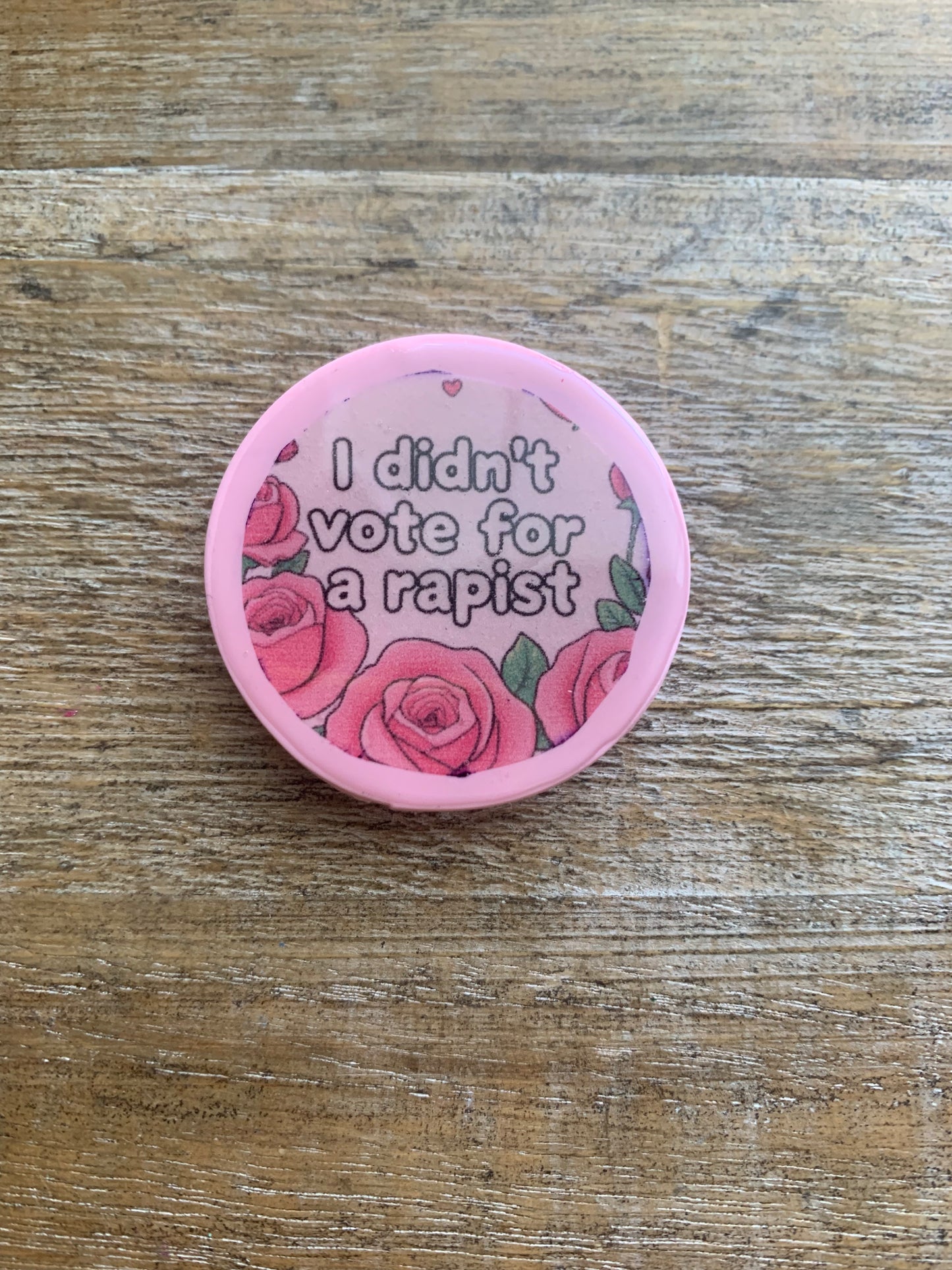 Anti Trump Pink Rose Clay Magnet