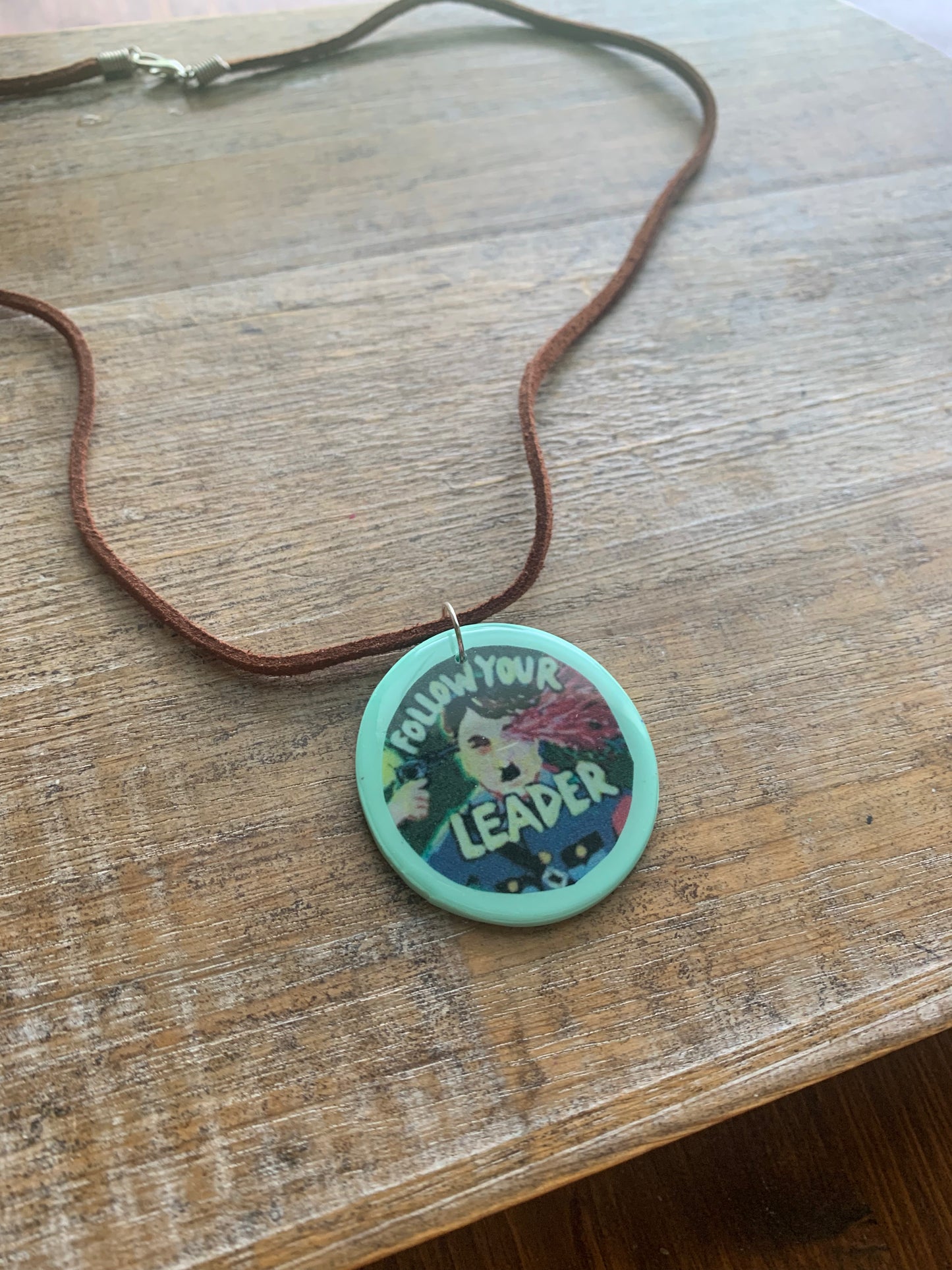 Follow Your Leader WWII Adolph Anti Fascist Necklace