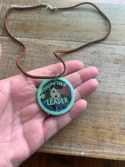 Follow Your Leader WWII Adolph Anti Fascist Necklace