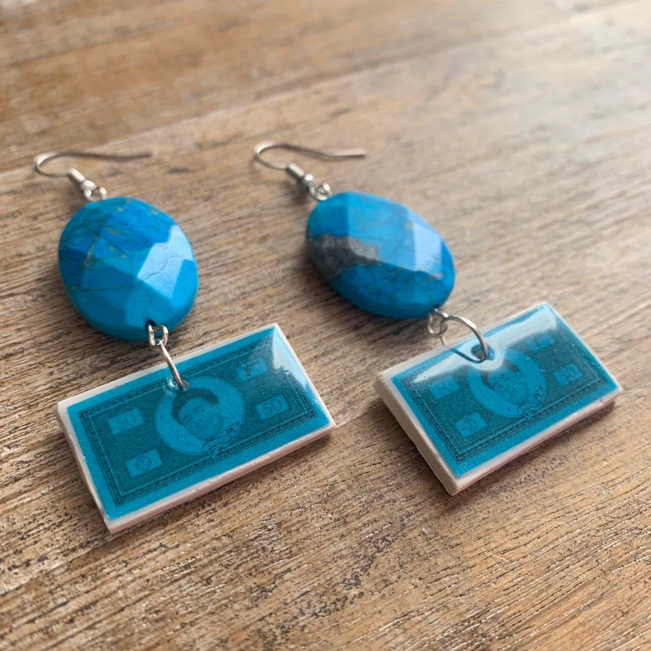 Free Luigi Money Earrings Activist Polymer Clay Revolution Clip On Earrings Ear Hangers