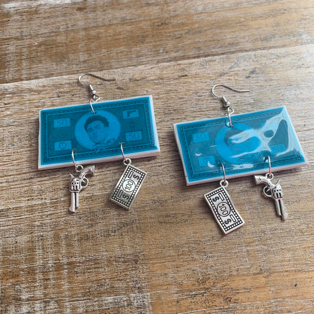 Free Luigi Money Earrings Activist Polymer Clay Revolution Clip On Earrings Ear Hangers
