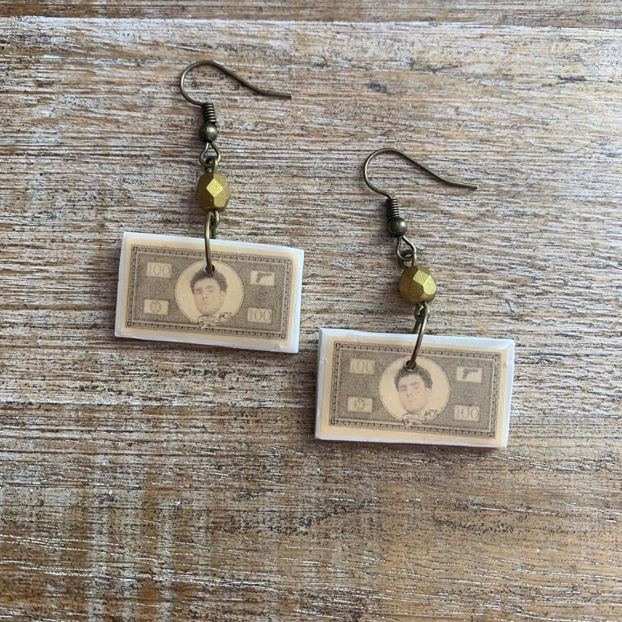 Free Luigi Money Earrings Activist Polymer Clay Revolution Clip On Earrings Ear Hangers