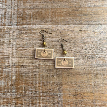 Free Luigi Money Earrings Activist Polymer Clay Revolution Clip On Earrings Ear Hangers