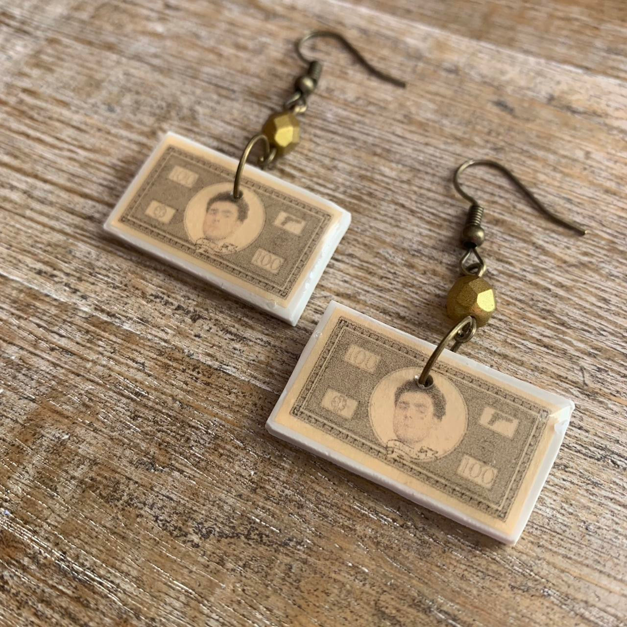 Free Luigi Money Earrings Activist Polymer Clay Revolution Clip On Earrings Ear Hangers